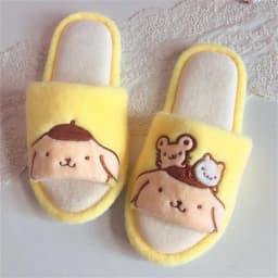 Dívčí pantofle peep toe Indoor slippers domácí obuv protiskluzové Lolita styl fialová růžová - náhled 4