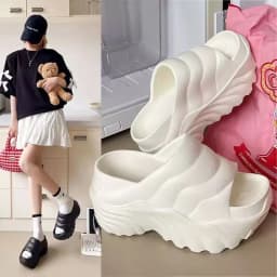Dámské 10 cm vysoké podpatky s tlustou platformou otevřená špička letní pantofle gothic styl - náhled 3