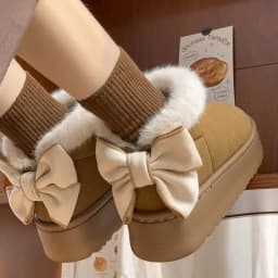 Dámské zimní boty z bavlny s fleecovou podšívkou tlustá podrážka Korejský styl pro studentky - náhled 6