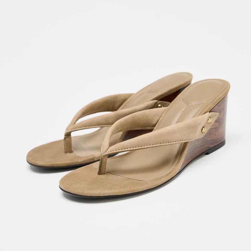 Letní dámské klínové sandály wedges gladiátorské plážové pantofle