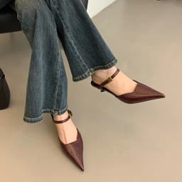 Letní dámské pantofle slingback mules s uzavřenou špičkou pro ženy elegantní tenký podpatek - náhled 5