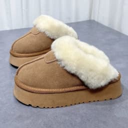 Dámské pohodlné teplé slip-on boty zimní s platformou a kulatou špičkou - náhled 4