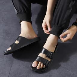 Letní pánské i dámské pantofle s dvojitou přezkou EVA Slip-On pohodlné měkké dno - náhled 4