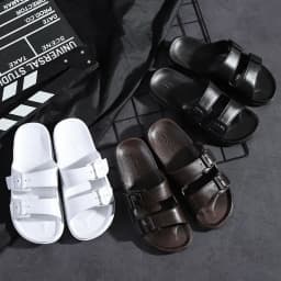 Letní pánské i dámské pantofle s dvojitou přezkou EVA Slip-On pohodlné měkké dno - náhled 2