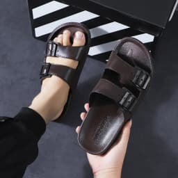 Letní pánské i dámské pantofle s dvojitou přezkou EVA Slip-On pohodlné měkké dno - náhled 3