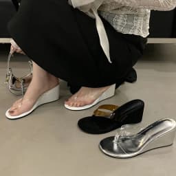 Letní průhledné PVC sandály na klínku Dámské na párty - náhled 7