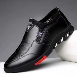 Pánské kožené boty business casual mokasíny loafers bezšněrové s měkkou a neklouzavou podrážkou - náhled 2