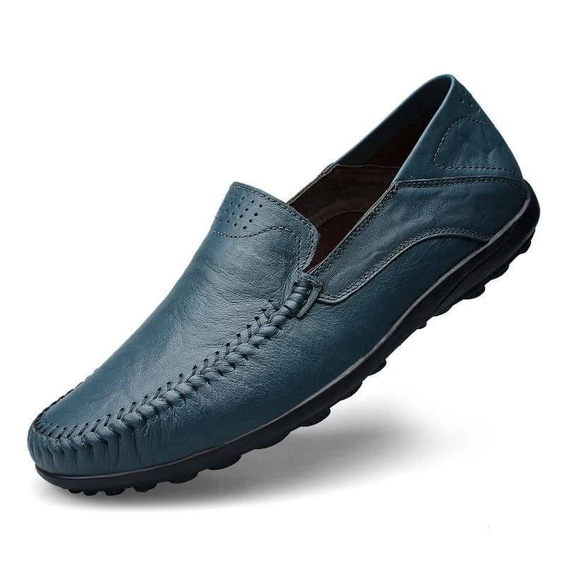 Pánské kožené loafers mokasíny slip on prodyšné italského stylu