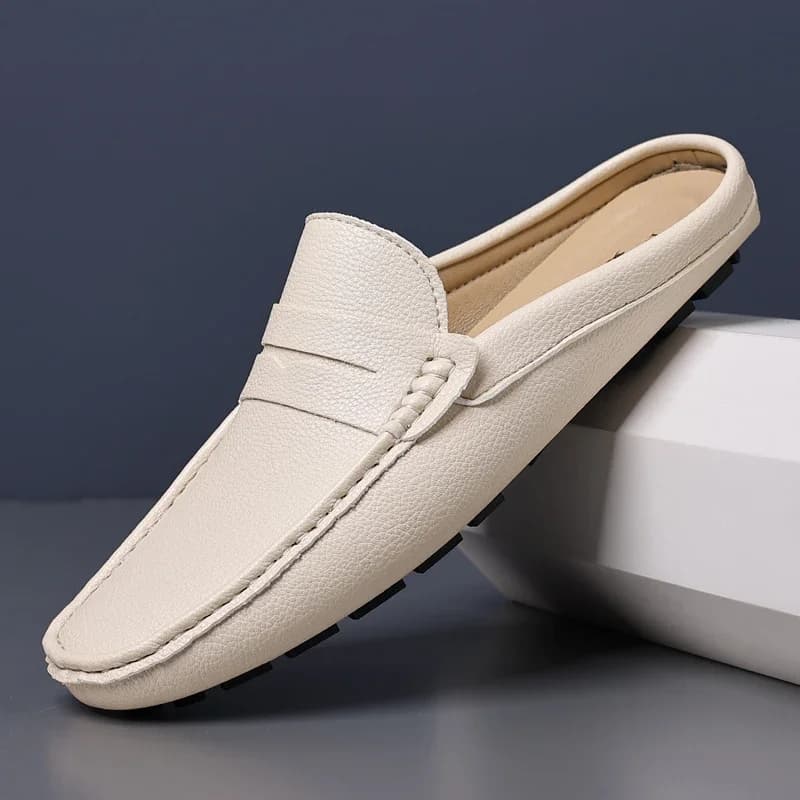 Letní slip-on loafery pánské z měkké kůže pohodlné boty na chůzi