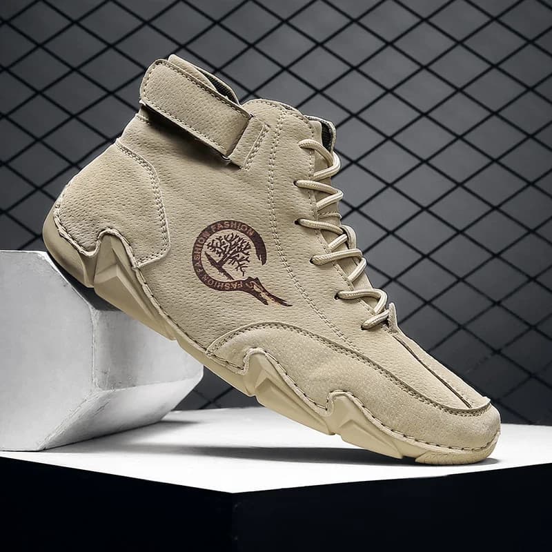 Pánské kožené kotníkové boty luxusní stylové tenisky 2023 novinka