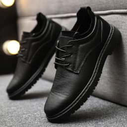 Pánské tenisky z hnědé kůže business casual nízké šněrovací měkká podrážka pro řízení vulkanizovaná - náhled 3