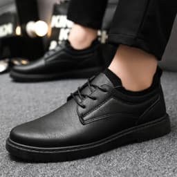 Pánské tenisky z hnědé kůže business casual nízké šněrovací měkká podrážka pro řízení vulkanizovaná - náhled 5