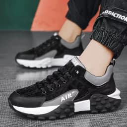 Pánské pohodlné běžecké boty prodyšné s tlustou podrážkou nízký střih sportovní každodenní styl - náhled 4