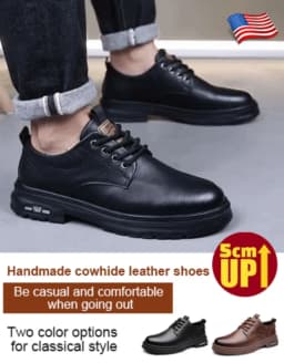 Pánské outdoorové kožené boty casual bez šněrování nízké s měkkou podrážkou - náhled 3