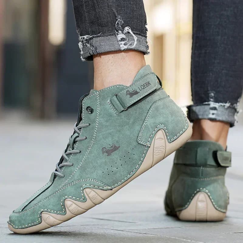 Pánské kotníkové voděodolné šněrovací boty s měkkou podrážkou pro turistiku