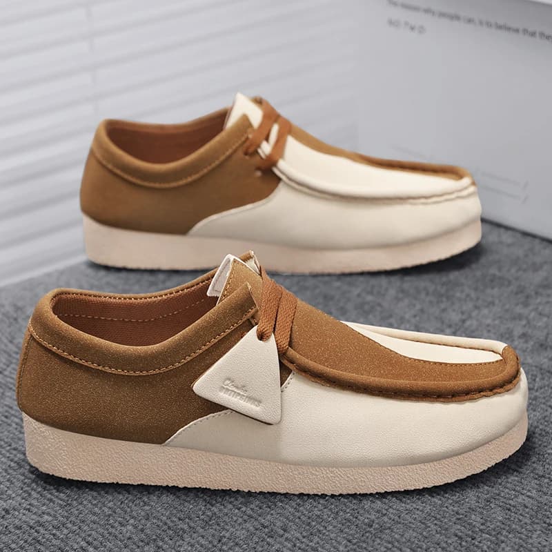 Pánské semišové slip on tenisky vintage casual pro pohodlnou chůzi