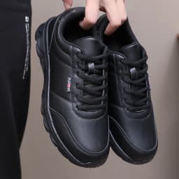 Pánské tenisky měkké sportovní běžecké boty casual černé bílé pro chůzi fitness jogging - náhled 2