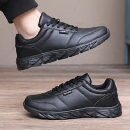 Pánské tenisky měkké sportovní běžecké boty casual černé bílé pro chůzi fitness jogging - náhled 4