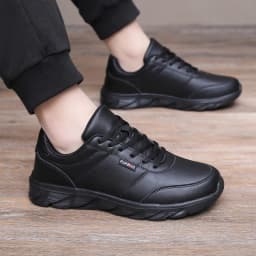 Pánské tenisky měkké sportovní běžecké boty casual černé bílé pro chůzi fitness jogging - náhled 3