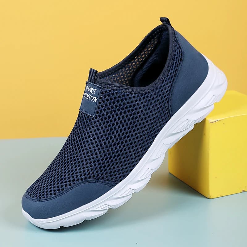 Prodyšné pánské letní tenisky slip on lehké síťované sportovní obuv na běhání a chůzi