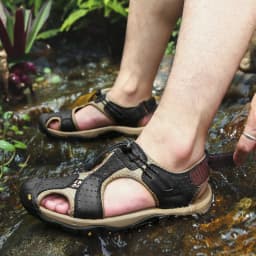 Pánské letní sandály z pravé kůže outdoor plážové pohodlné velké velikosti - náhled 6