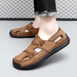 Letní pánské kožené sandály pro outdoor procházky na pláži - náhled 3