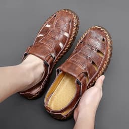 Ručně vyráběné pánské kožené boty neformální slip-on mokasíny - náhled 6