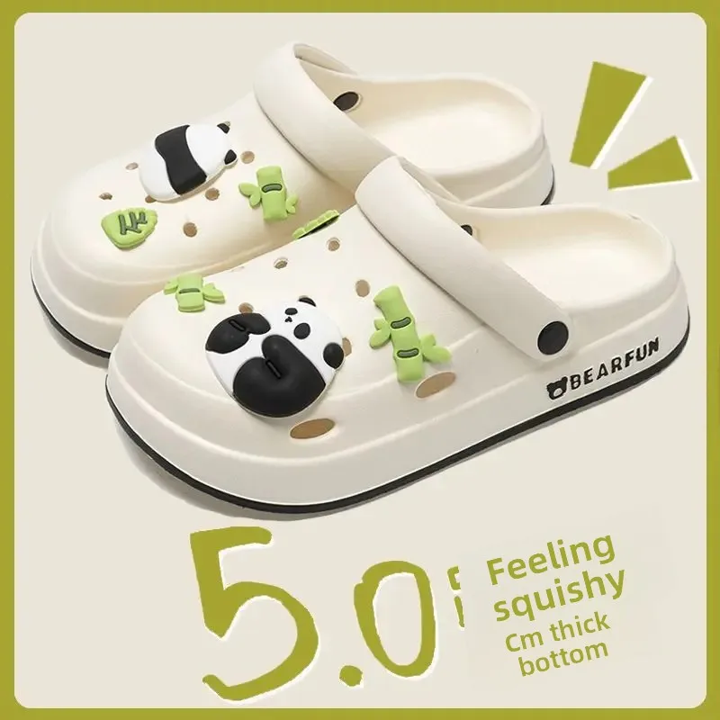 Pánské slip-on boty s kresleným motivem prodyšné perforované plážové sandály protiskluzová podešev