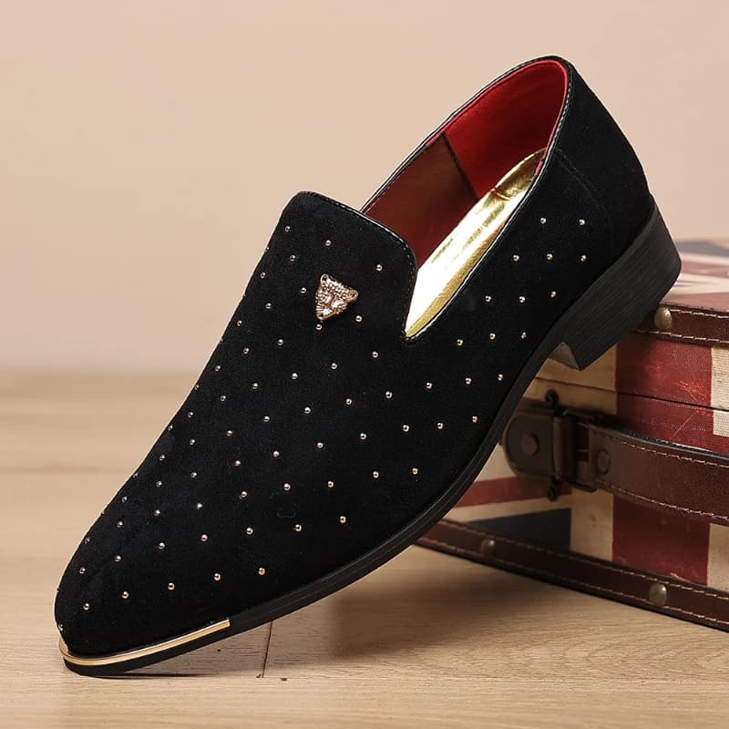 Pánské semišové mokasíny společenské elegantní pohodlné kožené boty