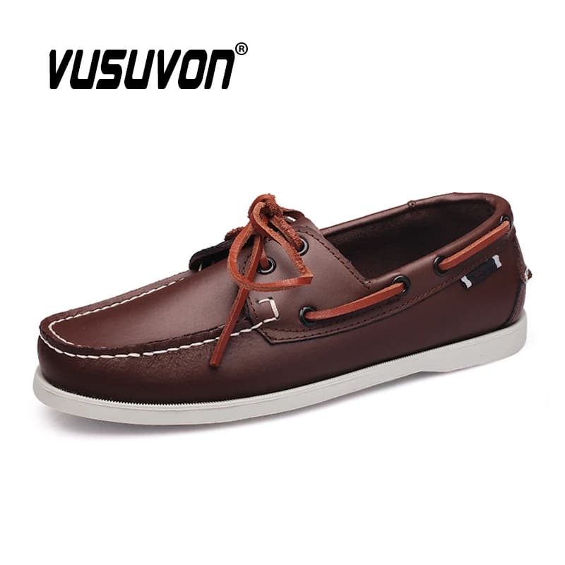 Pánské kožené mokasíny loafers řidičské lodní boty retro styl klasika