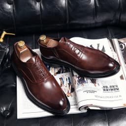 Pánské formální kožené polobotky Oxford pro kancelář a svatbu elegantní nízké boty - náhled 3