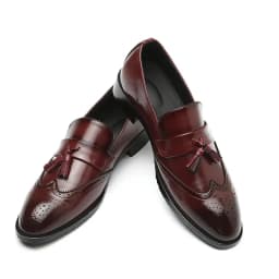 Pánské kožené loafers 37–48 Velikost s třásněmi a brogue vzorem formální i neformální - náhled 6