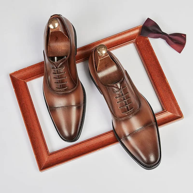 Pánské kožené Oxford boty brogue do kanceláře i na svatbu