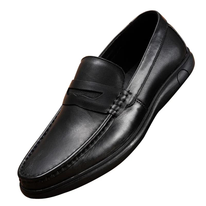 Pánské kožené slip on boty loafers mokasíny pro každodenní nošení i kancelář