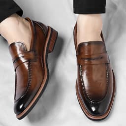 Pravá kůže pánské mokasíny business casual pohodlné velikosti 37–48 - náhled 4