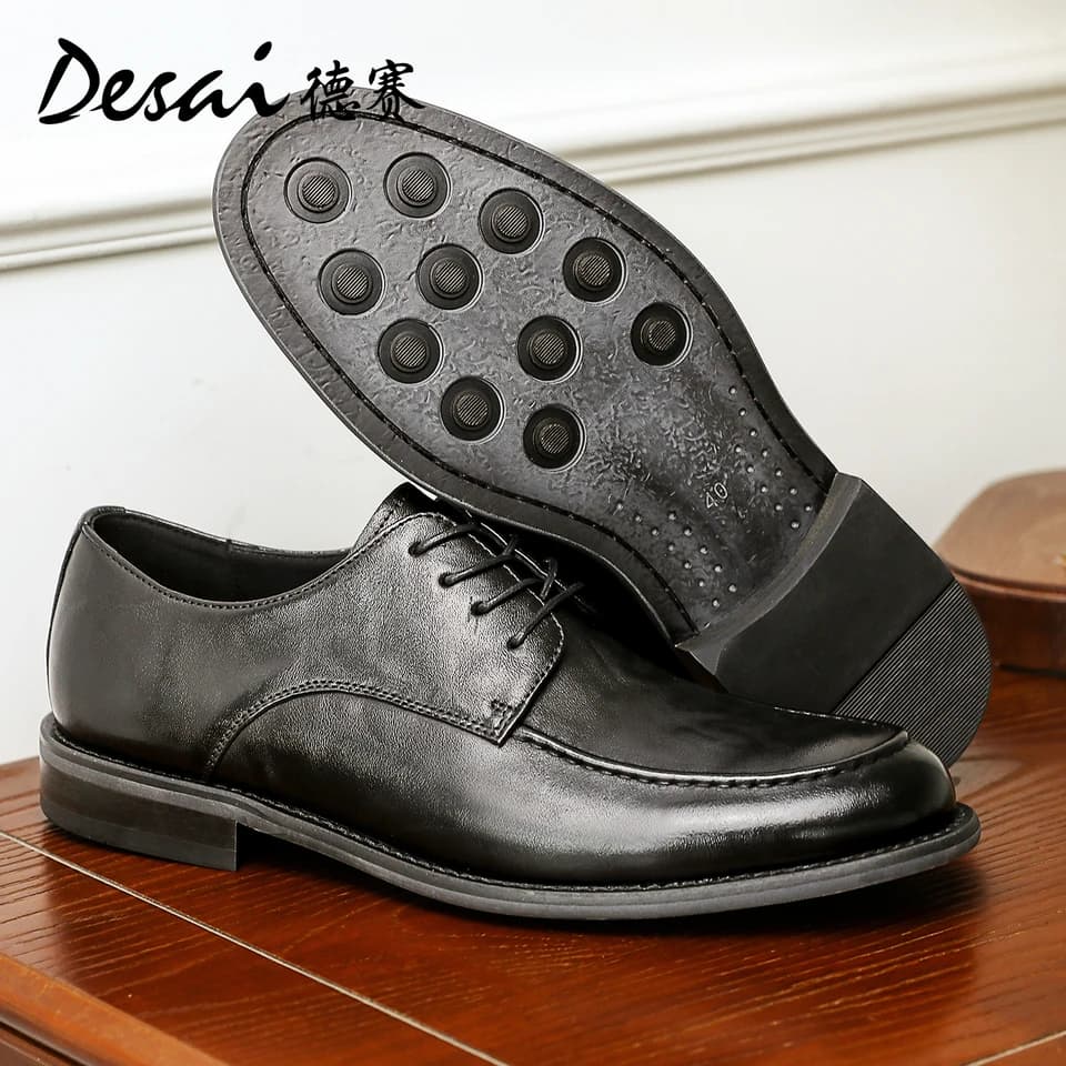 Pánské Derby boty z plně zrnné kůže prodyšné zimní 2025 novinka