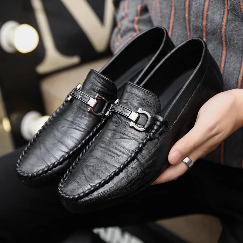 Pánské kožené boty casual tenisky mokasíny loafers sportovní obuv