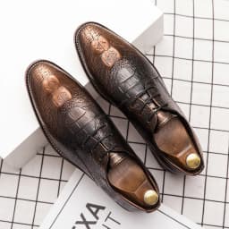Pánské formální kožené boty 38–48 šněrovací pohodlné a stylové na ples - náhled 2
