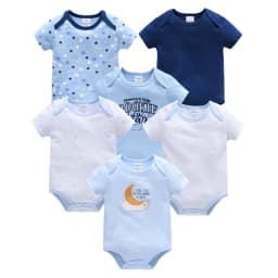 Dětské body 100% bavlna krátký rukáv unisex sada 3-6 kusů letní 0-3 měsíců pro miminka - náhled 4