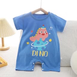 Letní bavlněný overal pro kojence a batolata krátké rukávy pro plazení - náhled 3