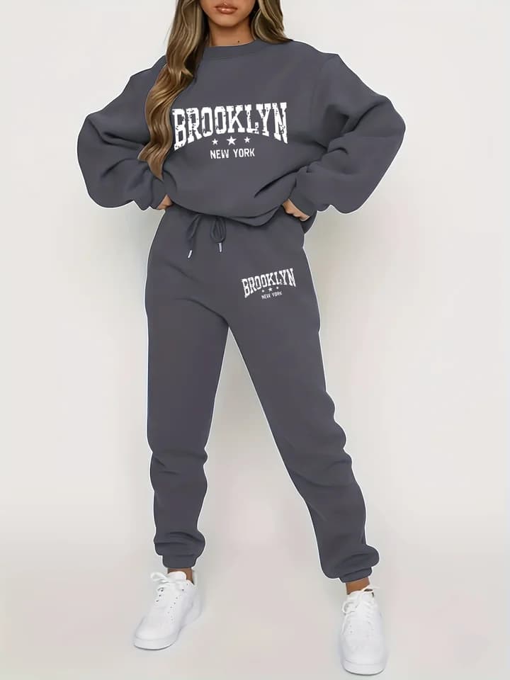 Dámská zimní podzimní souprava mikina s kapucí a kalhoty street hip hop casual