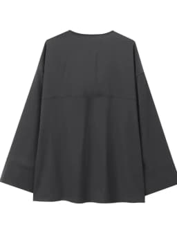 Dámská móda 2024 Dvoudílný set texturovaný kimono top s V výstřihem a elastické kalhoty v pase - náhled 5
