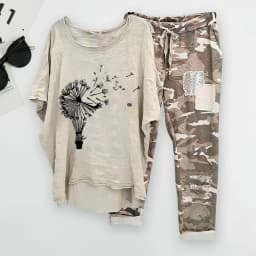 Dámská dvoudílná souprava tričko a kalhoty letní plus size elastický pas sportovní - náhled 6