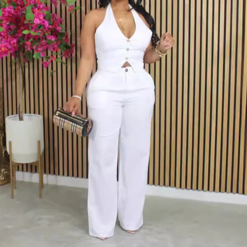 Dámská dvoudílná Dashiki sada afrického stylu pro jaro léto top s dlouhým rukávem a kalhoty párty