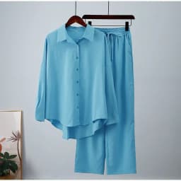 Dvoudílný set široké nohavice a top pro ženy boho vintage maxi podzim casual streetwear outfity Y2K - náhled 5