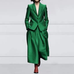 Dámský blazer set sako a kalhoty proužkované vintage volný střih široké nohavice - náhled 2