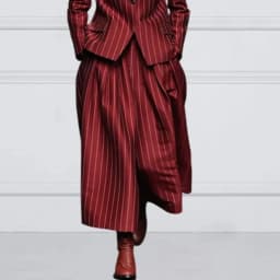 Dámský blazer set sako a kalhoty proužkované vintage volný střih široké nohavice - náhled 7
