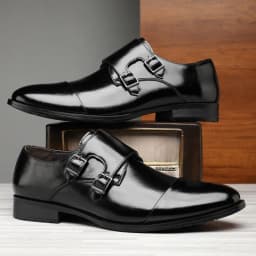 Pánské formální boty Monk Strap - černé a hnědé na svatbu a do práce - náhled 4
