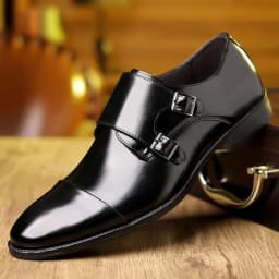 Pánské formální boty Monk Strap - černé a hnědé na svatbu a do práce - náhled 7