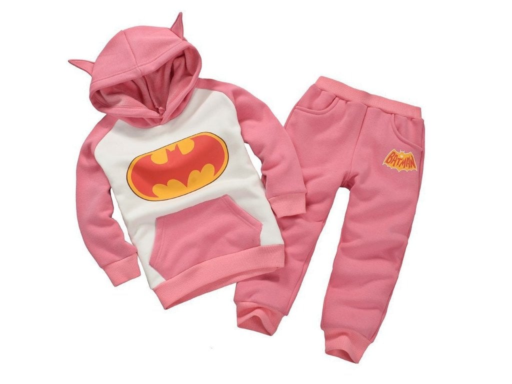 Dětský set mikina a tepláky Batman pink